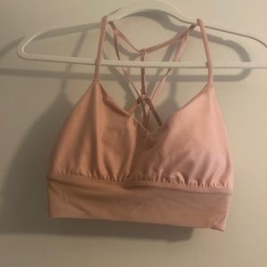 Gently worn soft cup Alo yoga bra in soft/light pink